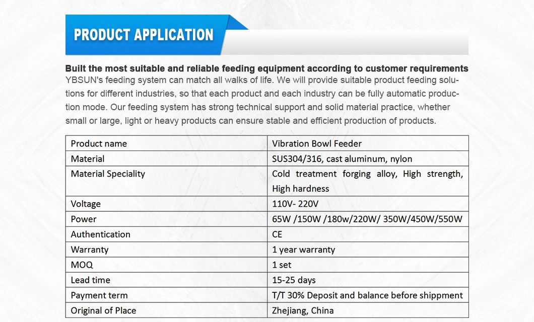 Vibratory Bowl Feeder for Automatic Machine