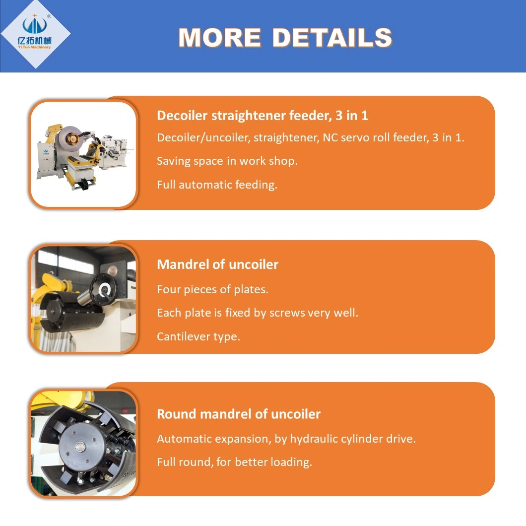 High Efficiency Combined Uncoiler Sraightener Feeder for Punch Press Machine